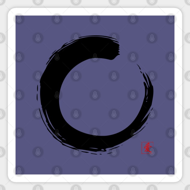 Zen Circle Enso Art with Japanese Word Love Magnet by SimpleModern